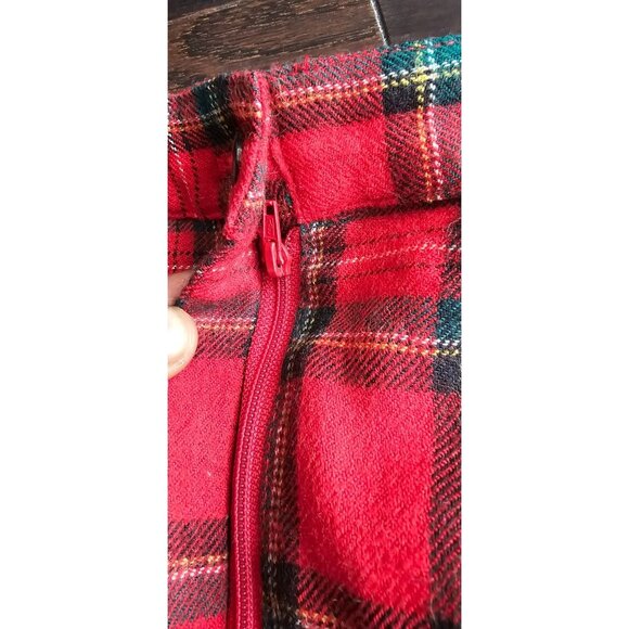 Vintage Amanda Smith Pure Wool Red Tartan Plaid Casual Shorts - Picture 6 of 8
